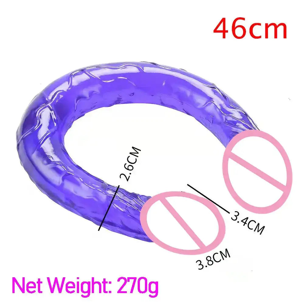 Soft Jelly Dildo Double Long 46cm Realistic Cock Lesbian Vaginal Anal Plug Flexible Fake Penis for Women Sex Toys by Dropshipman
