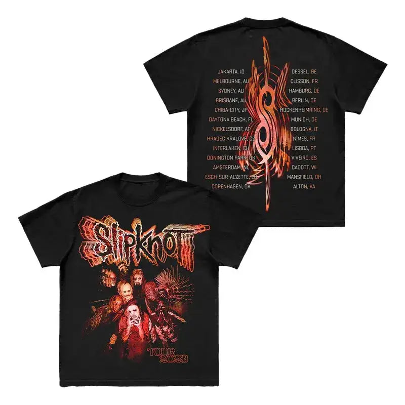 Photo SLIPKNOT Gothic Style Band T-Shirt 100% Cotton Graphic Tee Men Women Summer Streetwear Top by Dropshipman