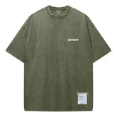 Trendy SATISFY Running MothTech Muscle Round Neck Distressed Pure Cotton Printed Short Sleeve T-Shirt Casual Loose Fit Youth SHOPEZRA L.L.C.