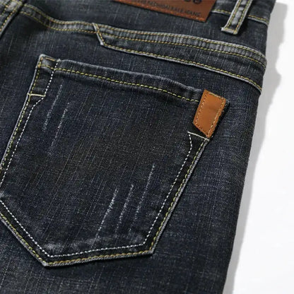 Summer Shorts Jeans Men Denim Pants Stretch Dark Blue Fashion Design Men&