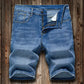 Summer Shorts Jeans Men Denim Pants Stretch Dark Blue Fashion Design Men&