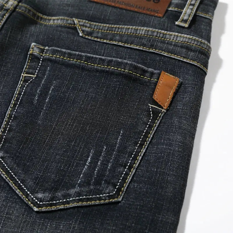Summer Shorts Jeans Men Denim Pants Stretch Dark Blue Fashion Design Men&