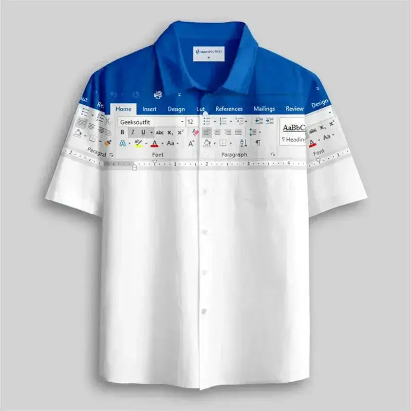 Fun Excel Spreadsheet 3D Print Sport Quick-dry Men Women Shirts Casual Vacation Button Design Creative Y2K Work Short Sleeve Top by Dropshipman