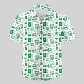 Fun Excel Spreadsheet 3D Print Sport Quick-dry Men Women Shirts Casual Vacation Button Design Creative Y2K Work Short Sleeve Top SHOPEZRA L.L.C.