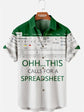 Fun Excel Spreadsheet 3D Print Sport Quick-dry Men Women Shirts Casual Vacation Button Design Creative Y2K Work Short Sleeve Top SHOPEZRA L.L.C.