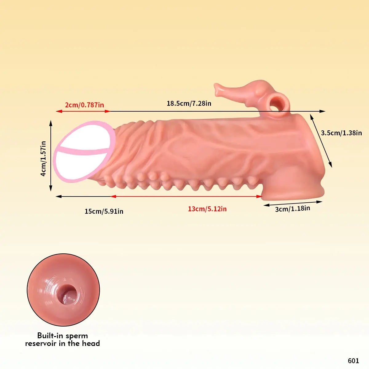 Silicone penis sleeve and ring set with textured surface, designed to increase volume and reduce friction for men's sex toys.