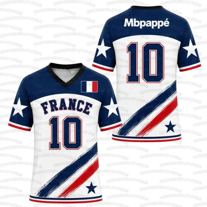 2026 Summer France Flag Print Soccer Jersey NO.10 Mbappé Men&