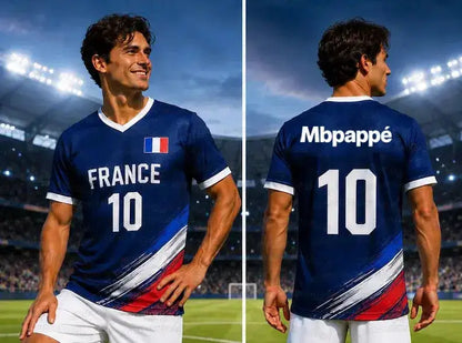 2026 Summer France Flag Print Soccer Jersey NO.10 Mbappé Men&