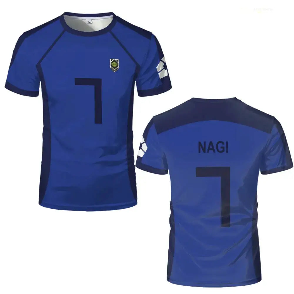 ISAGI 3D Print Sports Quick-dry Breathable Men T-Shirt Anime Cosplay Harajuku Football Team Training Parent-child Short Sleeve by Dropshipman