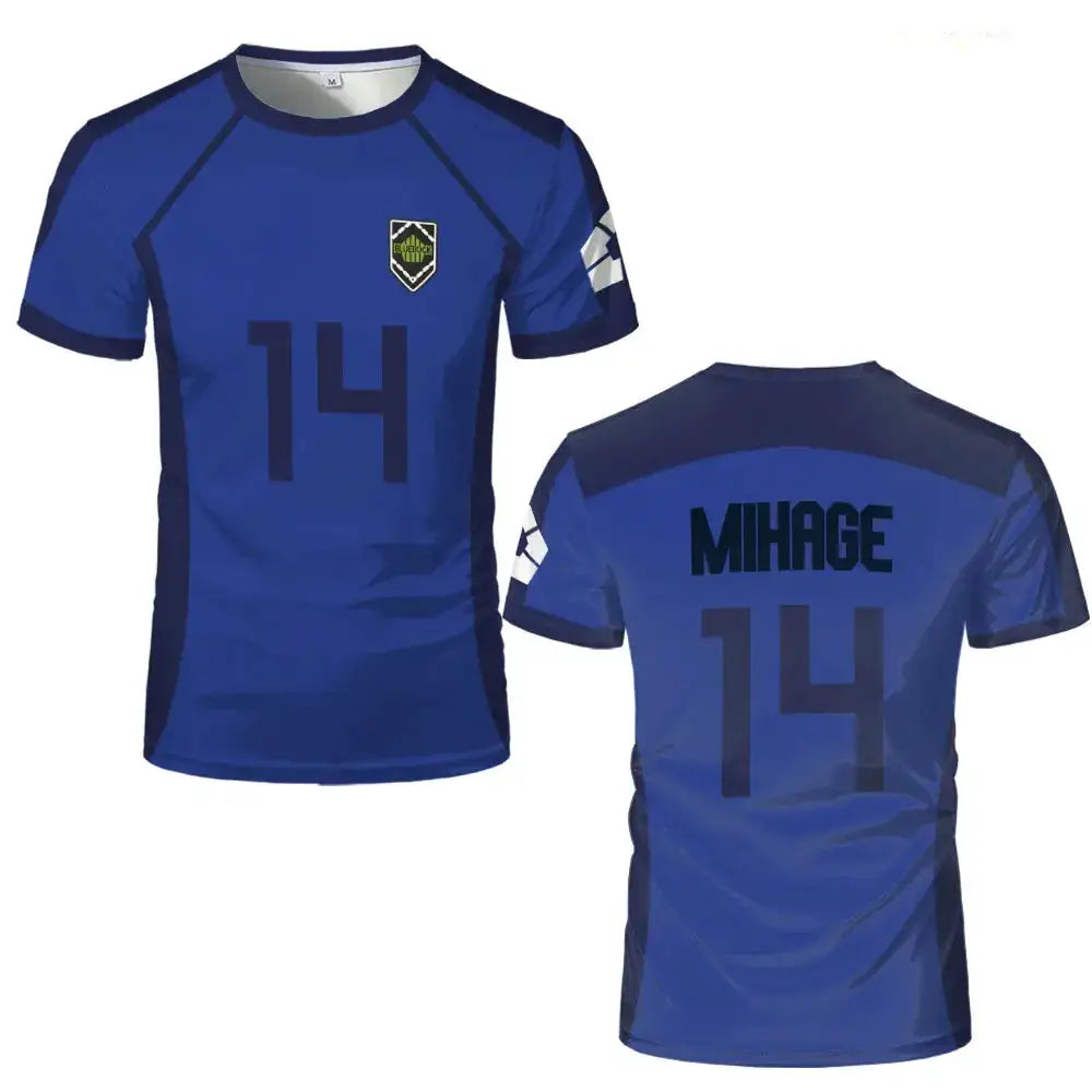 ISAGI 3D Print Sports Quick-dry Breathable Men T-Shirt Anime Cosplay Harajuku Football Team Training Parent-child Short Sleeve by Dropshipman