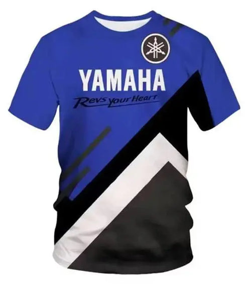 2025 Yamaha motorcycle off-road 3D printed T-shirt by SHOPEZRA L.L.C., featuring bold motorcycle graphics for extreme sports enthusiasts.