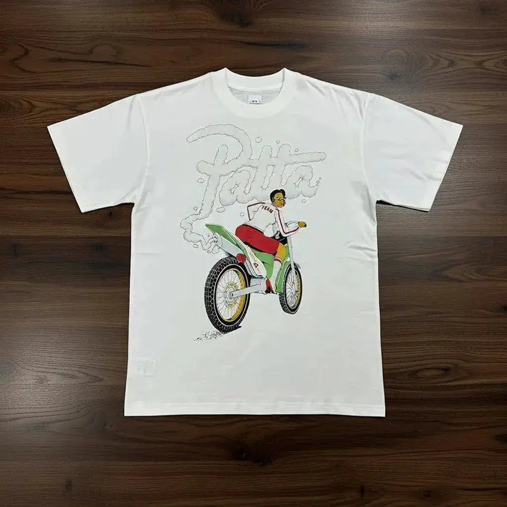 New Arrival Patta Tshirt American Street Style with Palm Tree Star Print Man Short Sleeve Tops by Dropshipman