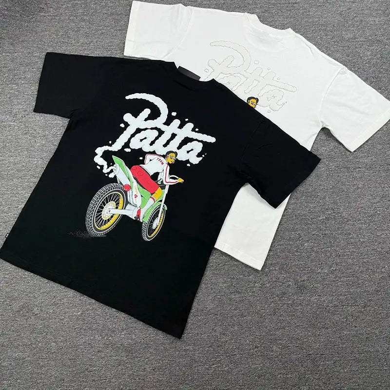 New Arrival Patta Tshirt American Street Style with Palm Tree Star Print Man Short Sleeve Tops SHOPEZRA L.L.C.