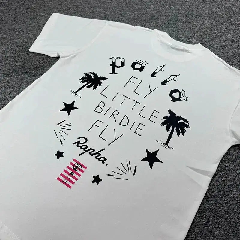 New Arrival Patta Tshirt American Street Style with Palm Tree Star Print Man Short Sleeve Tops by Dropshipman