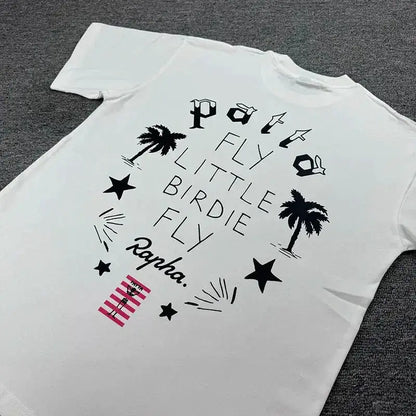 New Arrival Patta Tshirt American Street Style with Palm Tree Star Print Man Short Sleeve Tops by Dropshipman