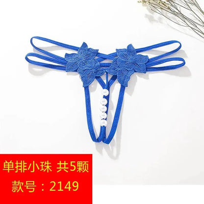 Plus size sexy thong online celebrity sexy transparent oversized double row bead massage transparent temptation open-end free off underwear by Dropshipman