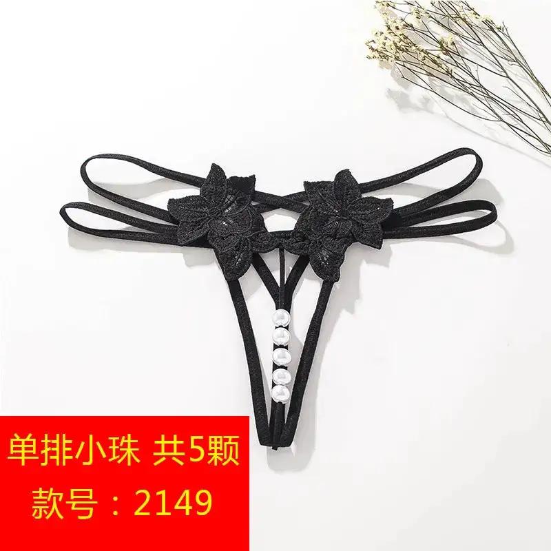 Plus size sexy thong online celebrity sexy transparent oversized double row bead massage transparent temptation open-end free off underwear by Dropshipman