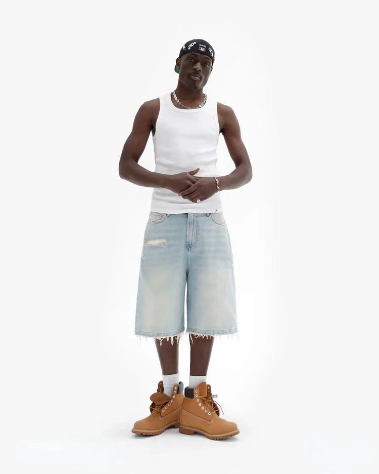 Y2k Black Punk Wash Baggy Work Shorts Men Women Summer Hip Hop Ripped Hole Denim Shorts Raw Edge Casual Jorts Streetwear SHOPEZRA L.L.C.