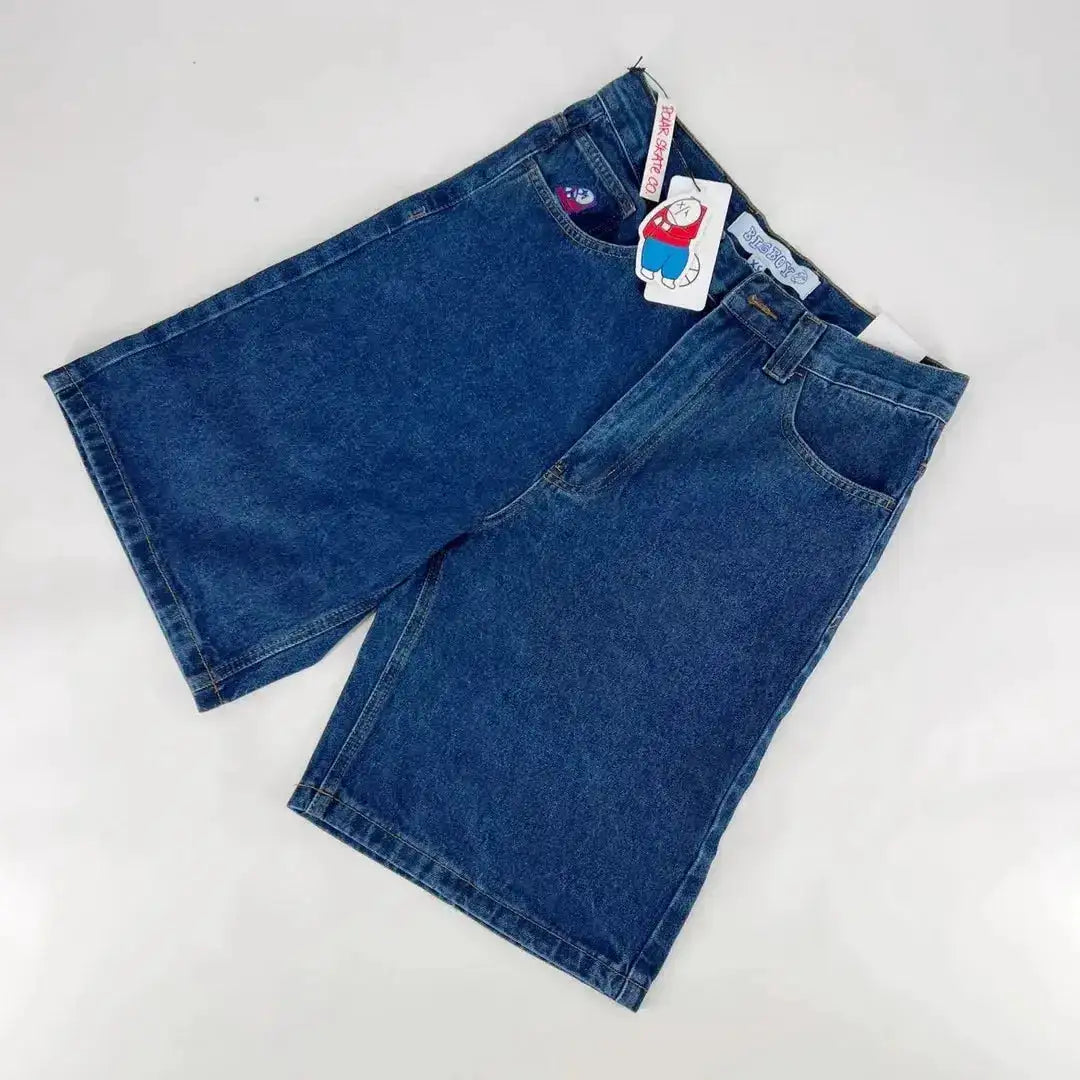 Y2k Black Punk Wash Baggy Work Shorts Men Women Summer Hip Hop Ripped Hole Denim Shorts Raw Edge Casual Jorts Streetwear by Dropshipman