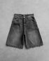 Y2k Black Punk Wash Baggy Work Shorts Men Women Summer Hip Hop Ripped Hole Denim Shorts Raw Edge Casual Jorts Streetwear by Dropshipman