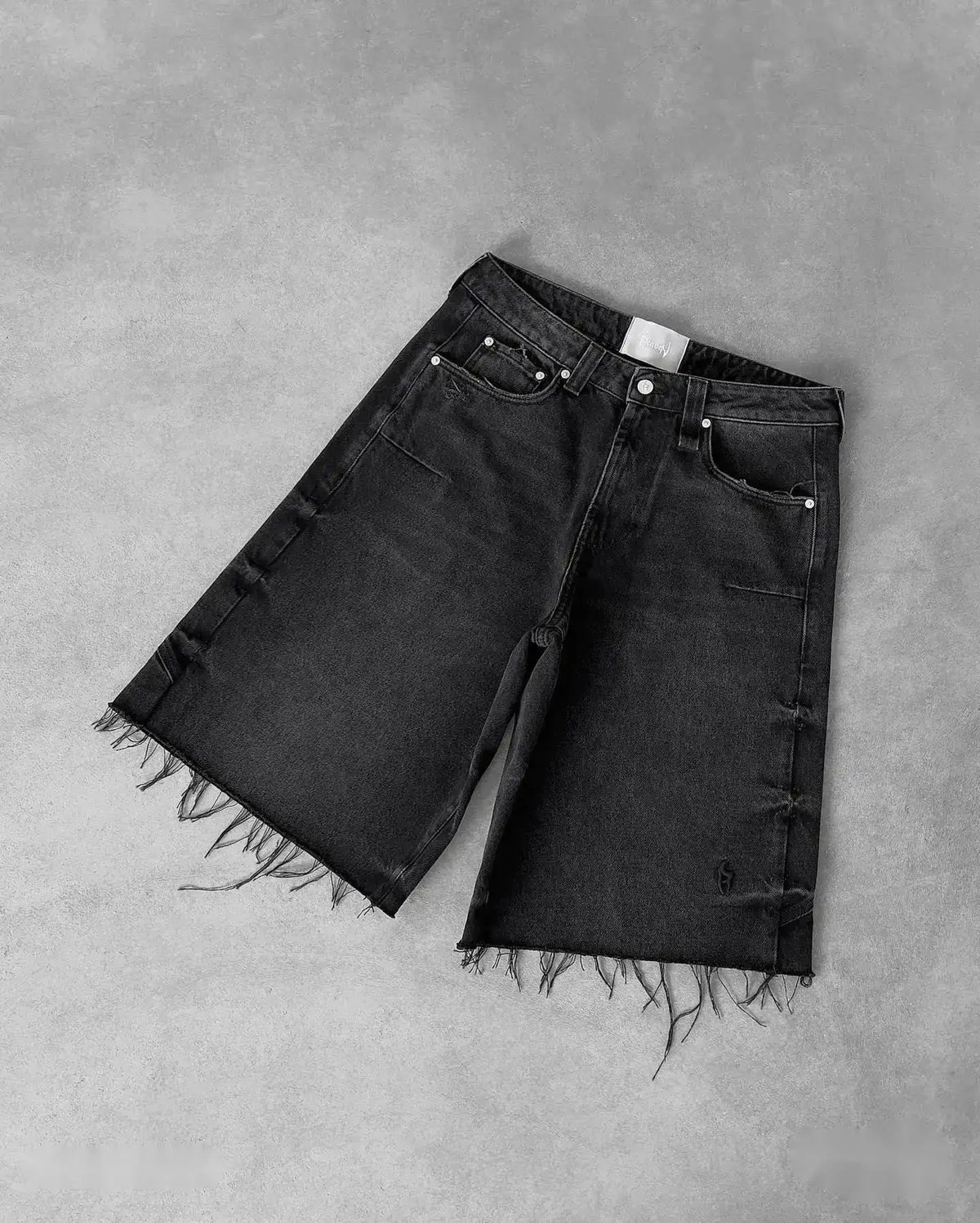 Y2k Black Punk Wash Baggy Work Shorts Men Women Summer Hip Hop Ripped Hole Denim Shorts Raw Edge Casual Jorts Streetwear by Dropshipman