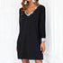 Dresses For Women 2025 Elegant Shiny Mesh Stitching Long Sleeve Robe Solid Color V Neck Mini Dress Evening Party Dresses Vestido by Dropshipman
