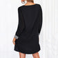 Dresses For Women 2025 Elegant Shiny Mesh Stitching Long Sleeve Robe Solid Color V Neck Mini Dress Evening Party Dresses Vestido SHOPEZRA L.L.C.