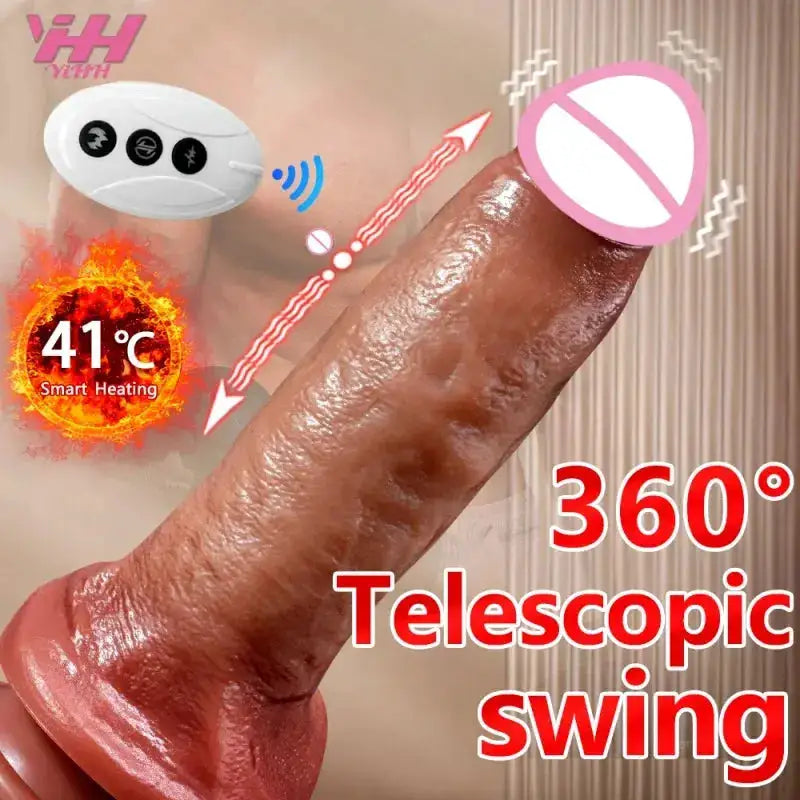 Realistic Heating Dildo Remote Control Vibrators for Women Dildo Vibration Sex Machine Telescopic Electric Dildo Penis Sex Toys by Dropshipman
