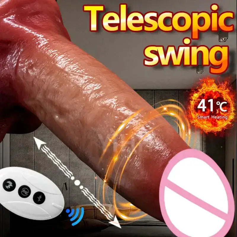 Realistic Heating Dildo Remote Control Vibrators for Women Dildo Vibration Sex Machine Telescopic Electric Dildo Penis Sex Toys by Dropshipman