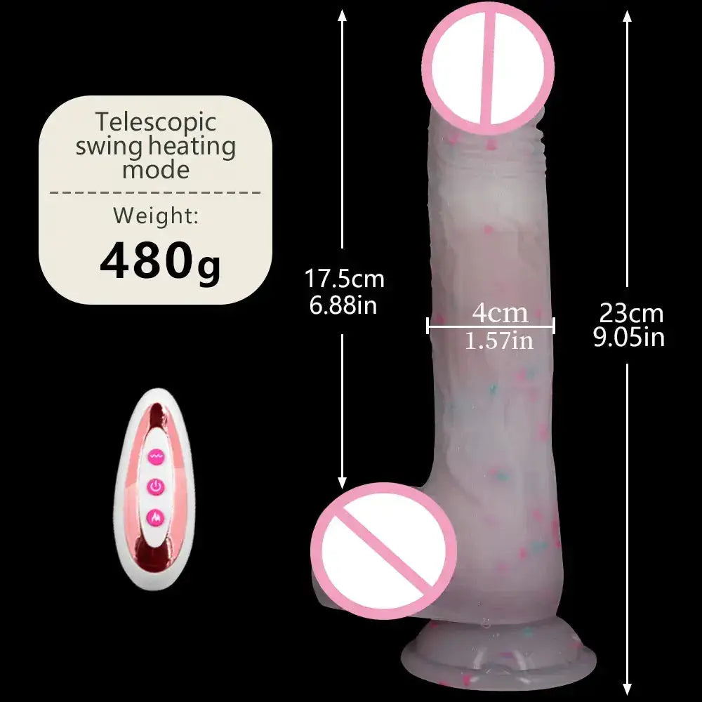 Realistic Heating Dildo Remote Control Vibrators for Women Dildo Vibration Sex Machine Telescopic Electric Dildo Penis Sex Toys by Dropshipman