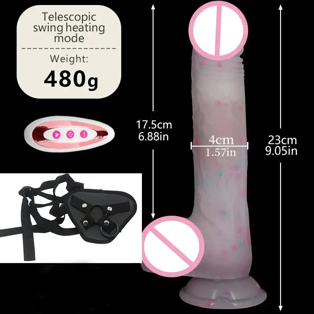 Realistic Heating Dildo Remote Control Vibrators for Women Dildo Vibration Sex Machine Telescopic Electric Dildo Penis Sex Toys by Dropshipman