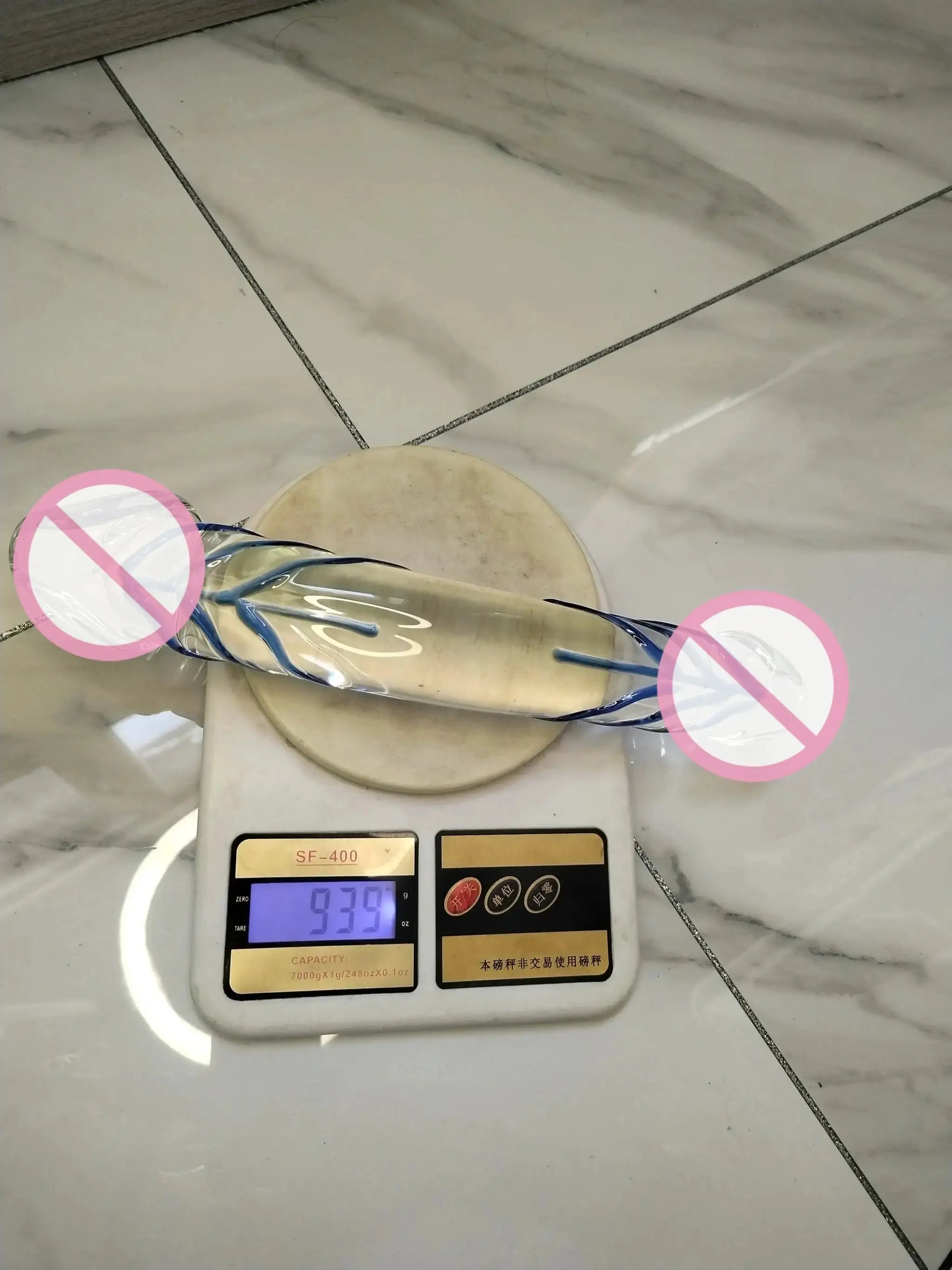 Glass Dildo Penis Both Ends Available With Pattern Extra Thick Sex Toys For Girl Women Lesbian Female Masturbation by Dropshipman