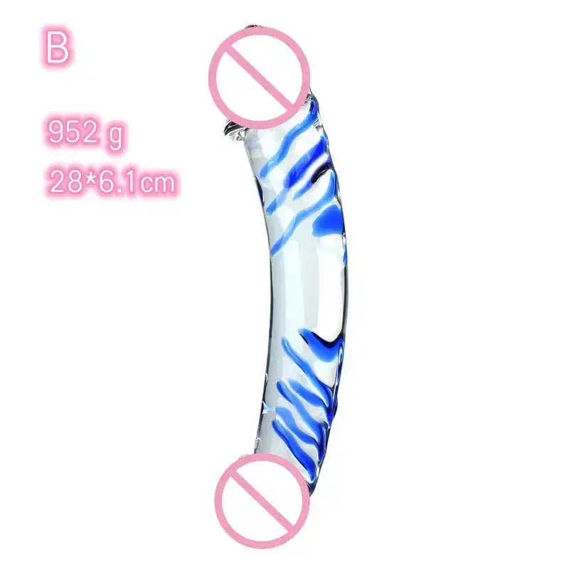 Glass Dildo Penis Both Ends Available With Pattern Extra Thick Sex Toys For Girl Women Lesbian Female Masturbation by Dropshipman