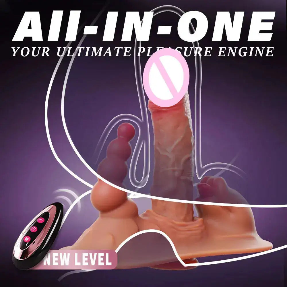 Thick Riding Dildo Sex Toys 3 in 1 Thrusting Vibrating Licking Big Realistic Dildo Adult Toys for Women with Suction Cup by Dropshipman