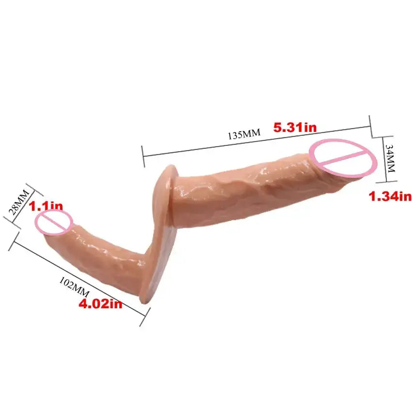 Wearable Double Dildo for Lesbian Adjustable Belt Realistic Penis Sex Toys Women Couples G-Spot Anal Vaginal Stimulate Adult 18+ by Dropshipman
