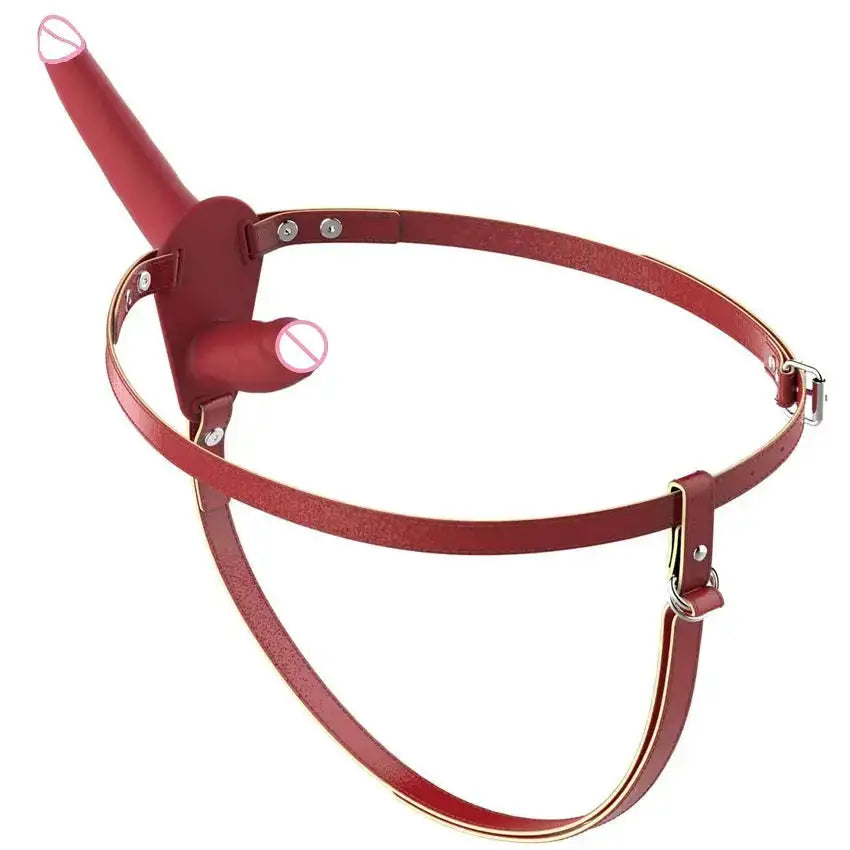 Wearable Double Dildo for Lesbian Adjustable Belt Realistic Penis Sex Toys Women Couples G-Spot Anal Vaginal Stimulate Adult 18+ by Dropshipman
