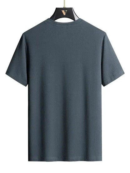 Plus Size 7XL 8XL 9XL Summer V-Neck T-shirts For Men Ice Silk Cooling Quick-dry Breathable Men&