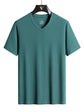 Plus Size 7XL 8XL 9XL Summer V-Neck T-shirts For Men Ice Silk Cooling Quick-dry Breathable Men&