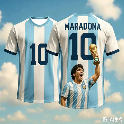 Round Neck T-Shirt Maradona Commemorative Edition 3d Printing Quick-Drying Breathable And Comfortable by Dropshipman