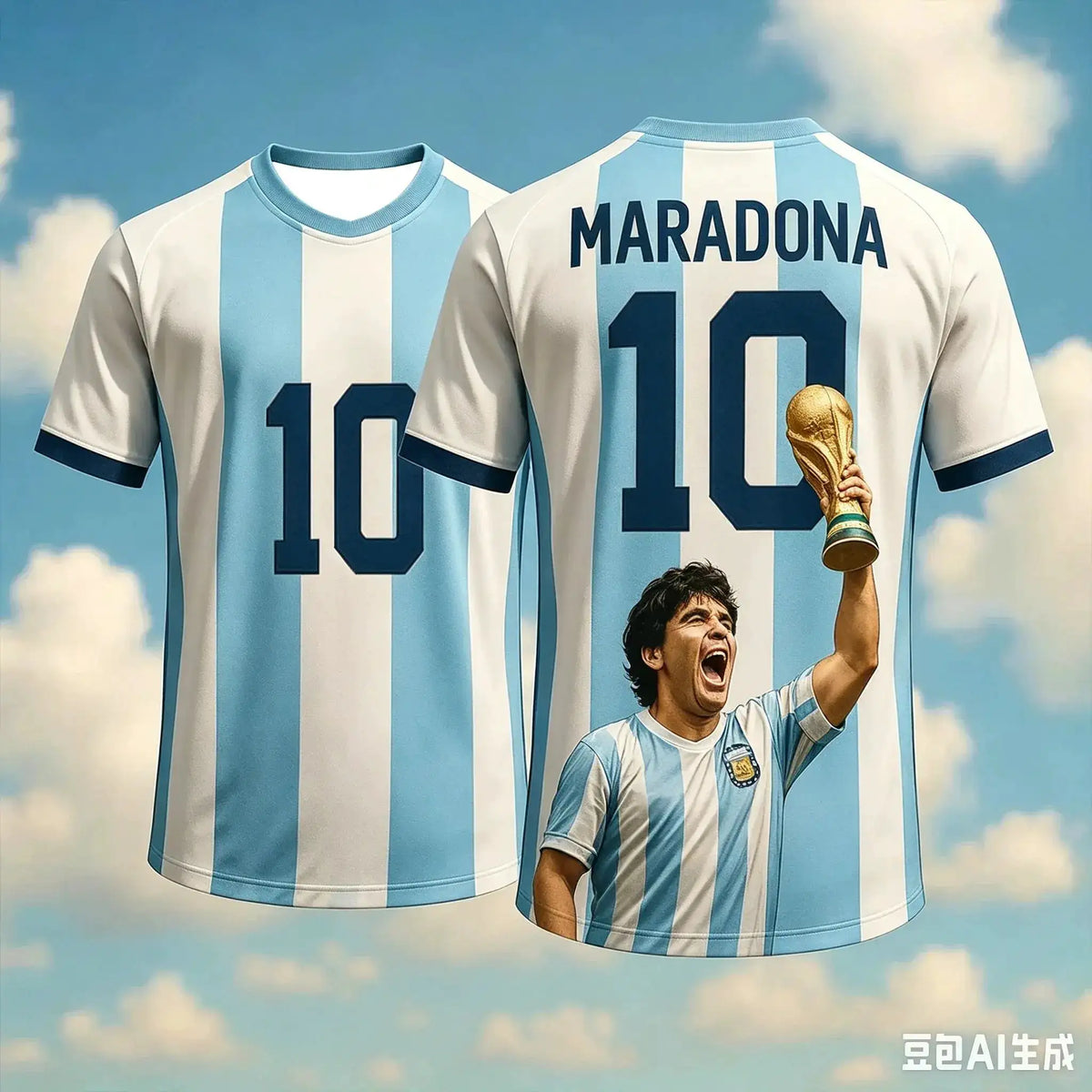 Round Neck T-Shirt Maradona Commemorative Edition 3d Printing Quick-Drying Breathable And Comfortable by Dropshipman