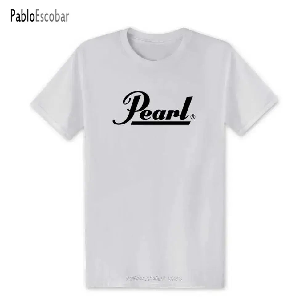 Fashion Drums Brand Men T Shirts Summer New Pearl T Shirt O-neck Short Sleeve Cotton Music T-shirts Top Tees by Dropshipman