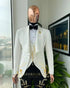 Suits Sets For Men Fashion White Plaid Blazer Vest Floral Pants 3 Pieces Formal Party Tailor-made Elegant Slim Fit Costumes SHOPEZRA L.L.C.