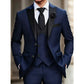 Men Suit Three Piece Satin Peak Lapel Single Breasted Formal Tuxedo For Wedding Groom Evening Party Prom Business Casual Suits SHOPEZRA L.L.C.