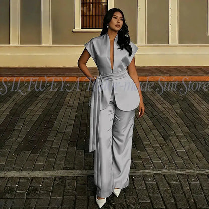 Modern Women Suits For Wedding Business Fashion 2 Pieces Sets Elegant Women&