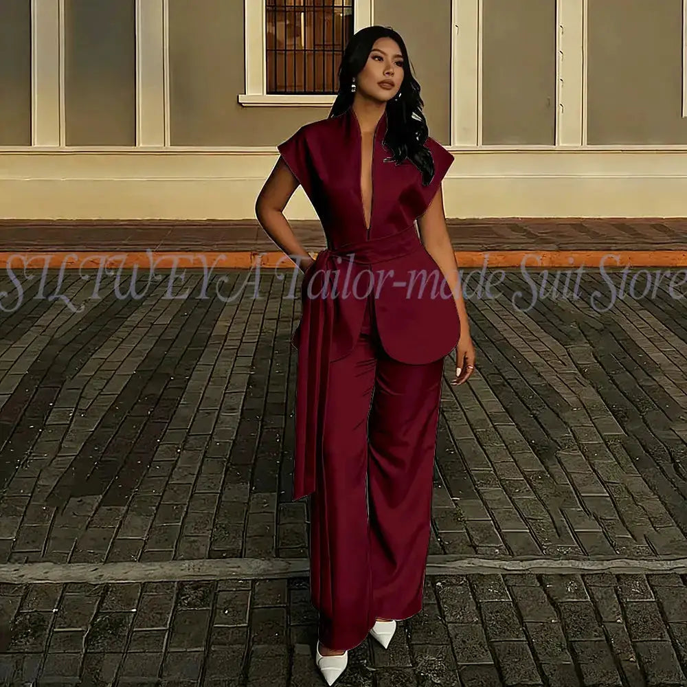 Modern Women Suits For Wedding Business Fashion 2 Pieces Sets Elegant Women&