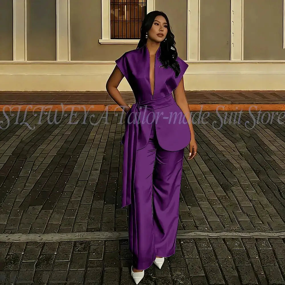 Modern Women Suits For Wedding Business Fashion 2 Pieces Sets Elegant Women&