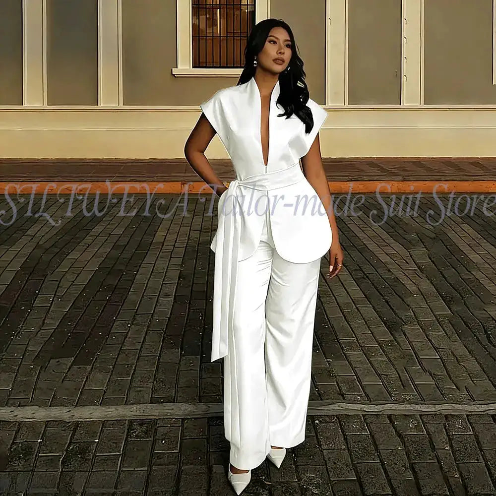 Modern Women Suits For Wedding Business Fashion 2 Pieces Sets Elegant Women&