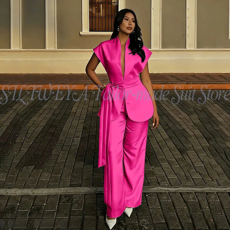 Modern Women Suits For Wedding Business Fashion 2 Pieces Sets Elegant Women&