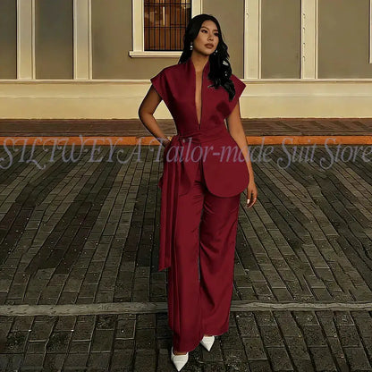 Modern Women Suits For Wedding Business Fashion 2 Pieces Sets Elegant Women&