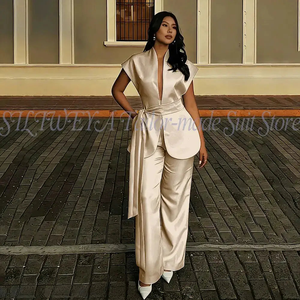 Modern Women Suits For Wedding Business Fashion 2 Pieces Sets Elegant Women&
